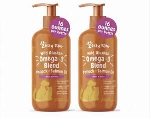 Zesty Paws Wild Alaskan Omega-3 Blend Pollock + Salmon Oil for Dogs & Cats, 16oz